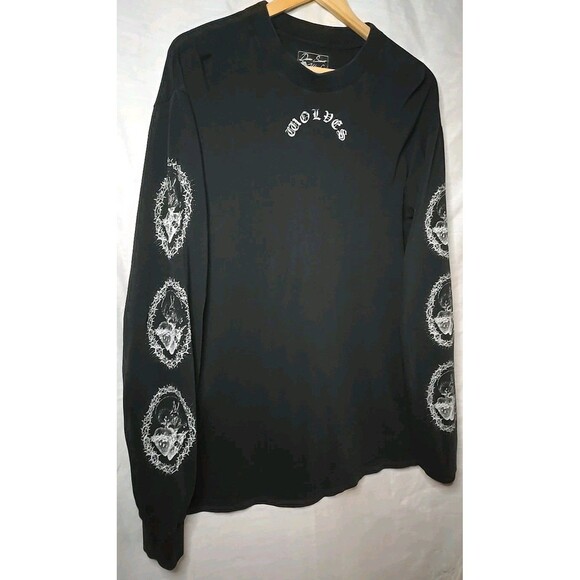 Darc Sport Wolves Club Long Sleeve T-Shirt, Men's Sz Large, Black, Graphic - Picture 2 of 7